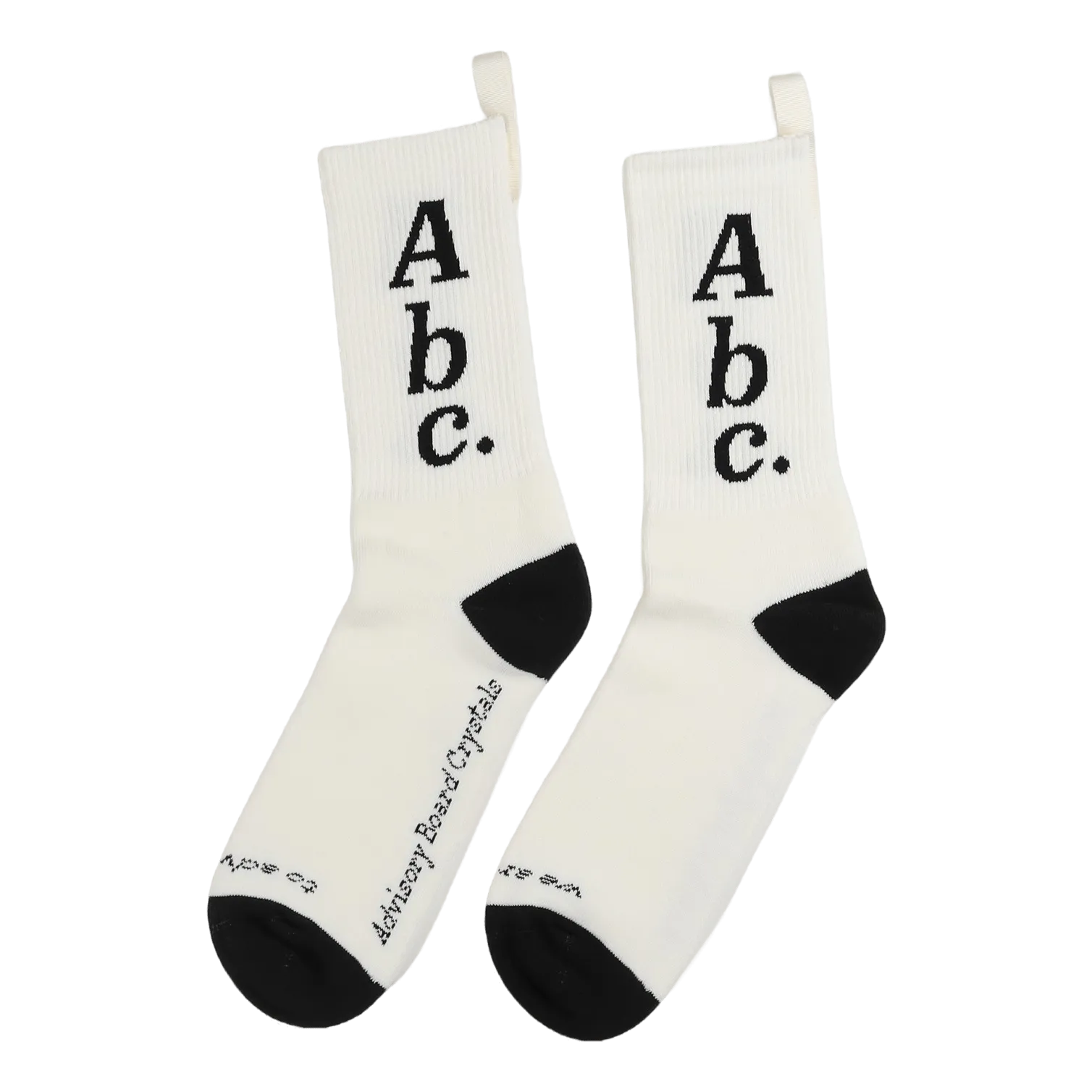 Premium White Selenite Socks, Size 123, in ABC Pattern