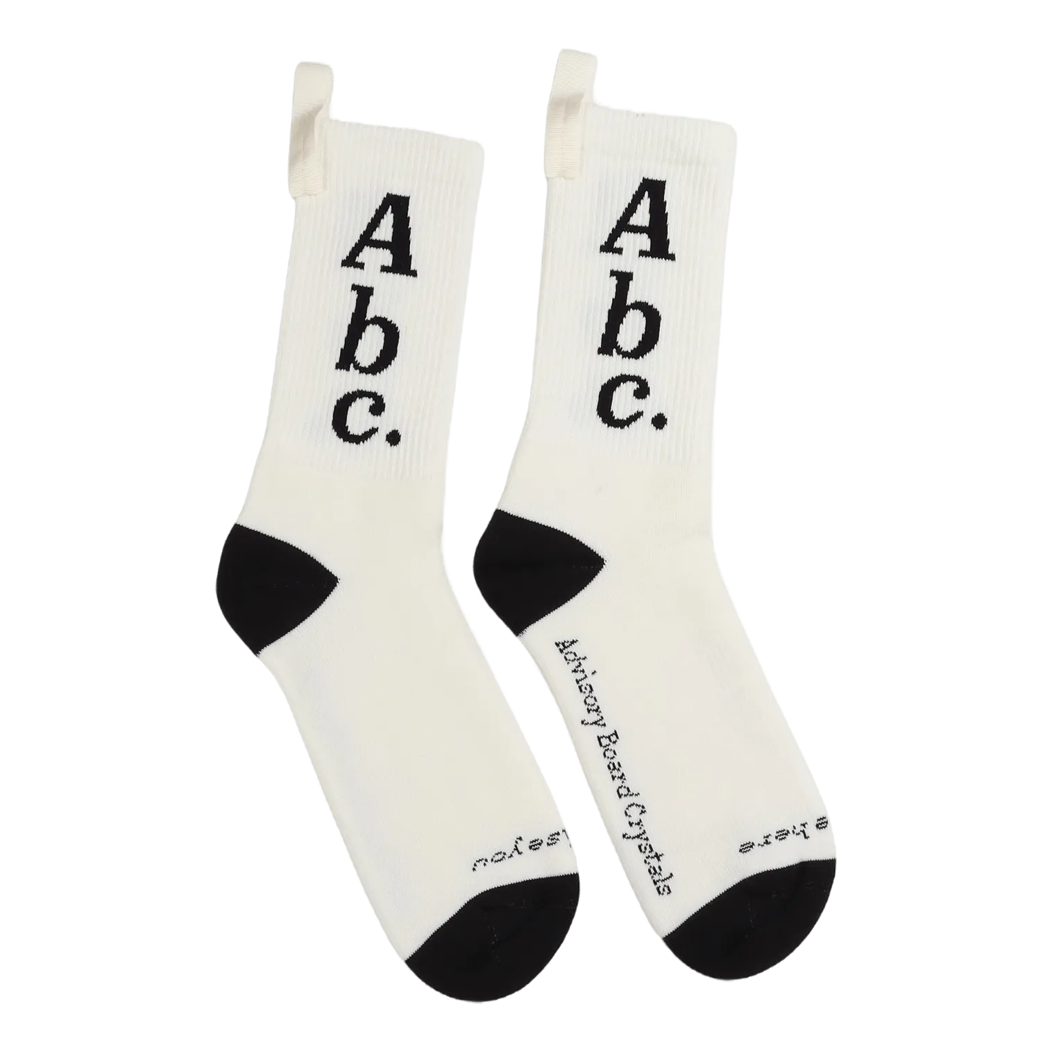 Premium White Selenite Socks, Size 123, in ABC Pattern
