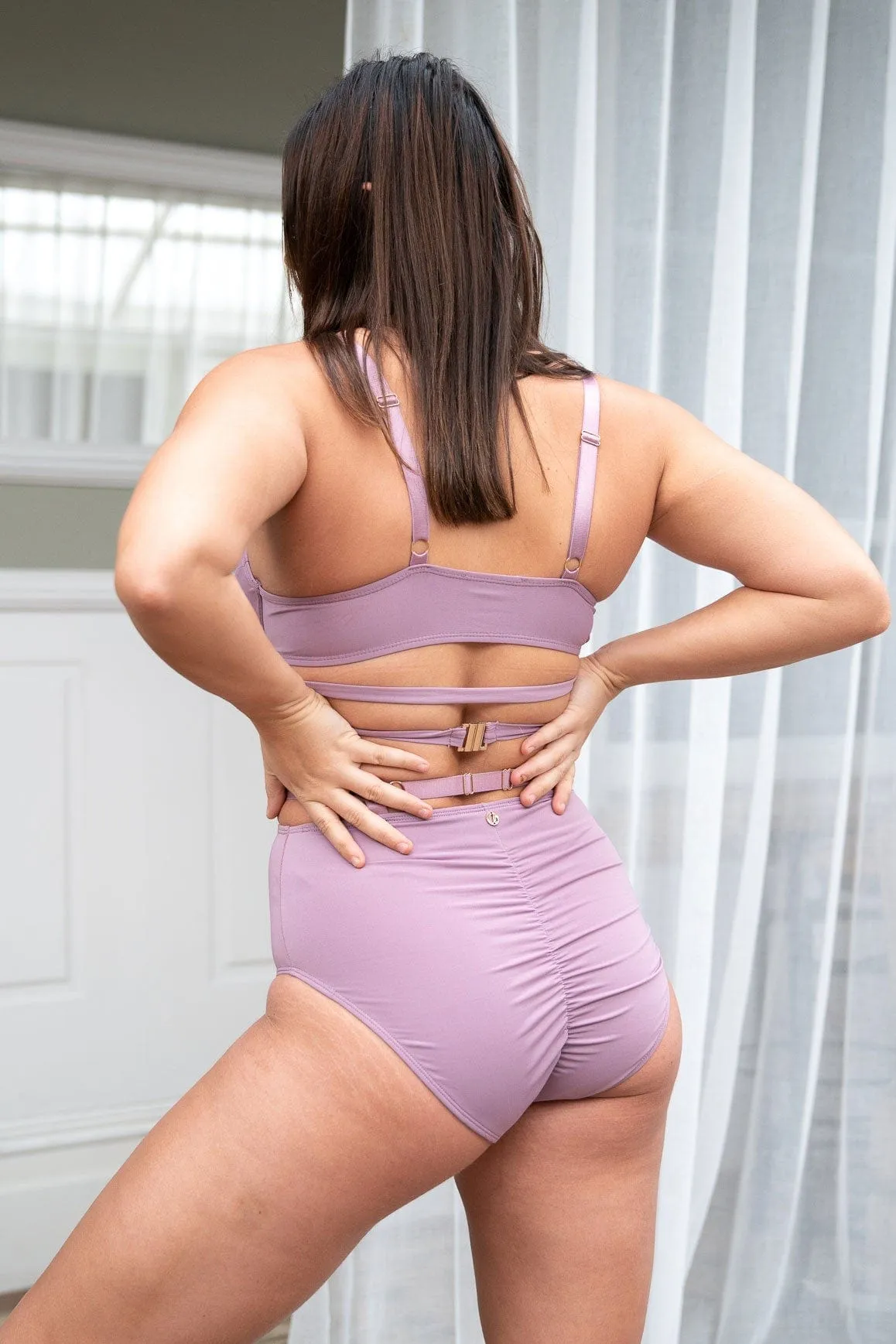 Alice Bottom - Adjustable Strappy High Waist Bottom Recycled Mauve