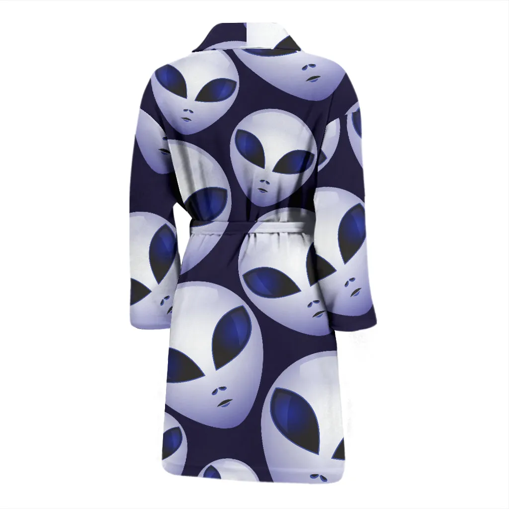 Alien Pattern Print Design 01 Men's Bathrobe