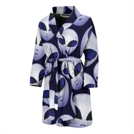 Alien Pattern Print Design 01 Men's Bathrobe