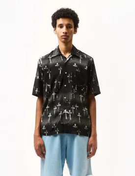 Aries Graveyard Hawaiian Short Sleeve Shirt - Black