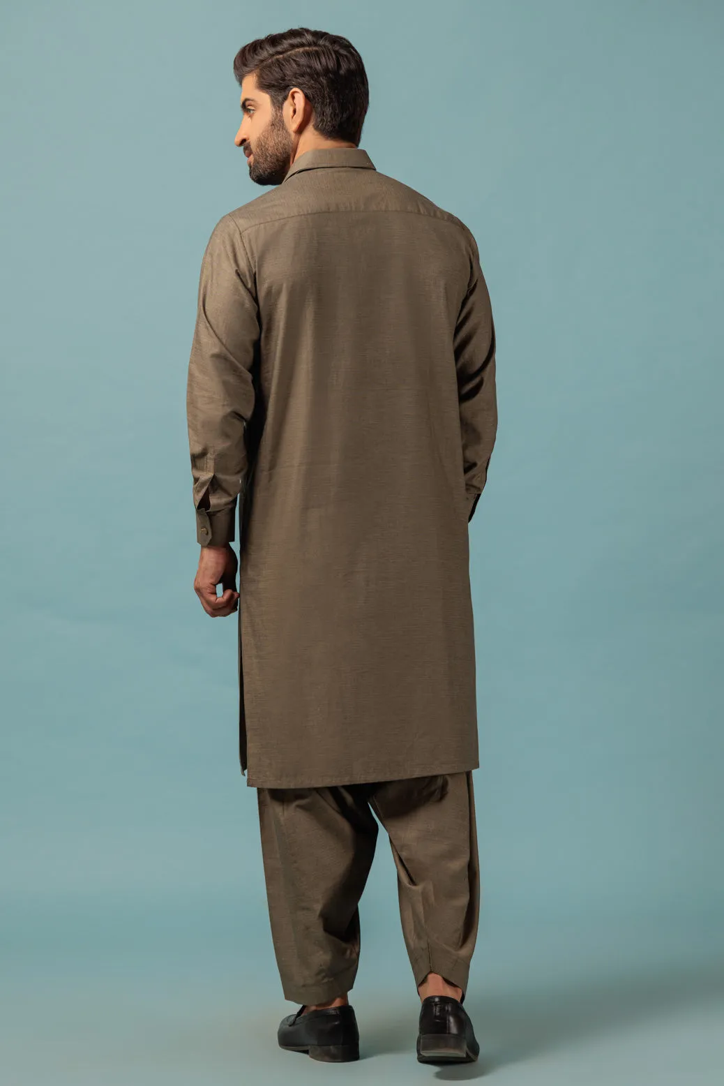 ARMY-YARN DYED-KURTA SHALWAR - (KSRW23-007) BIN 60 M8