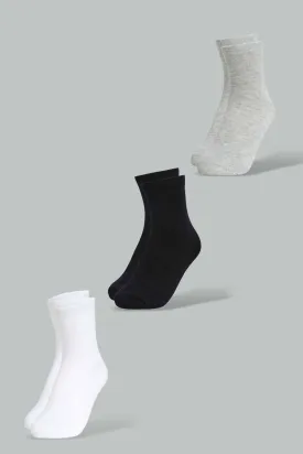 Assorted Full Socks For Senior Boys (Pack of 3)