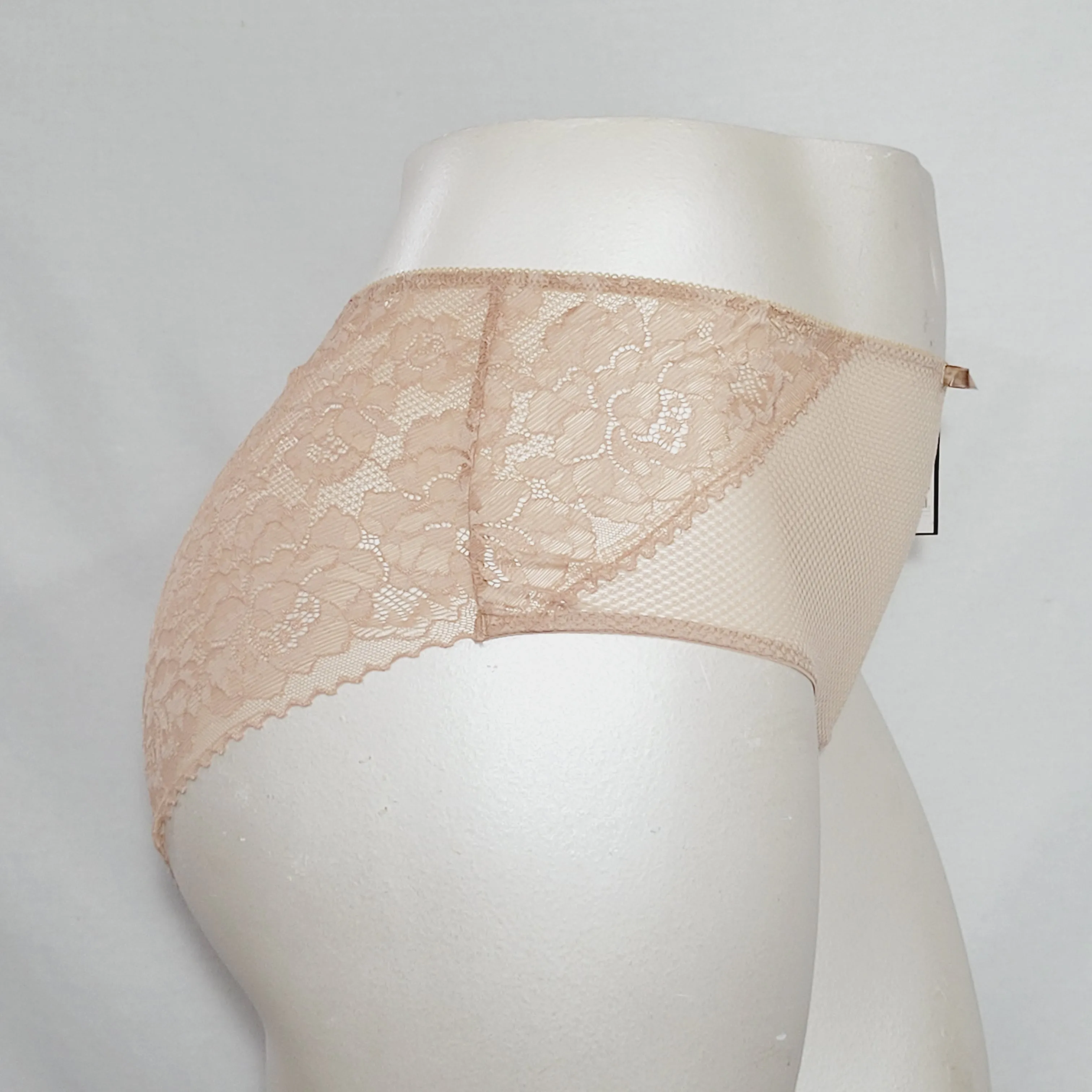Ava & Viv Plus Size Semi Sheer Lace Hipster 3X Honey Beige