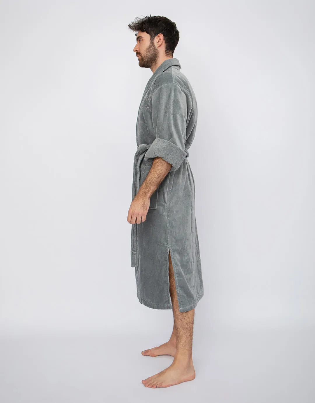 BATHROBE | VELOUR GREY