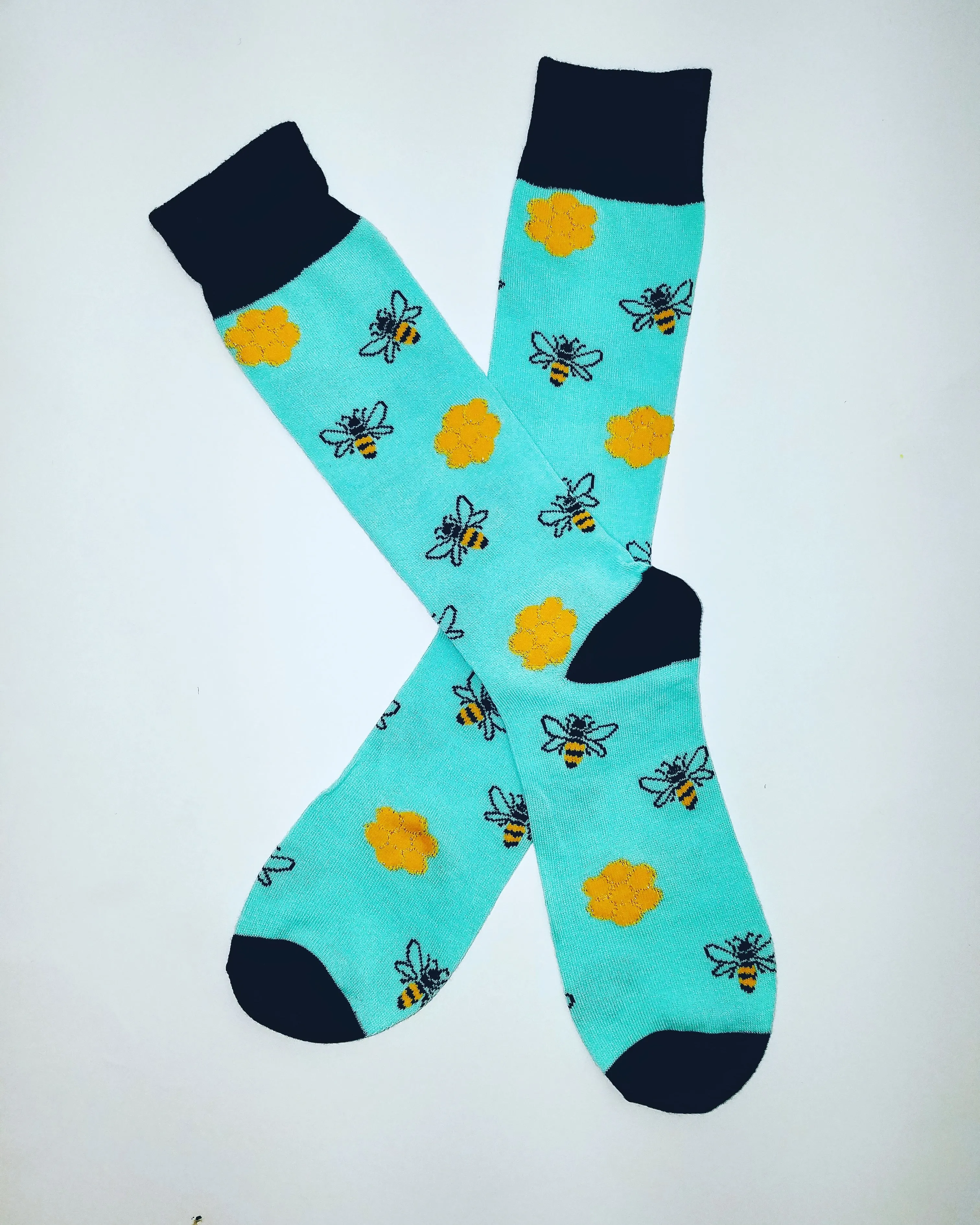 Bee Honey Comb Crew Socks