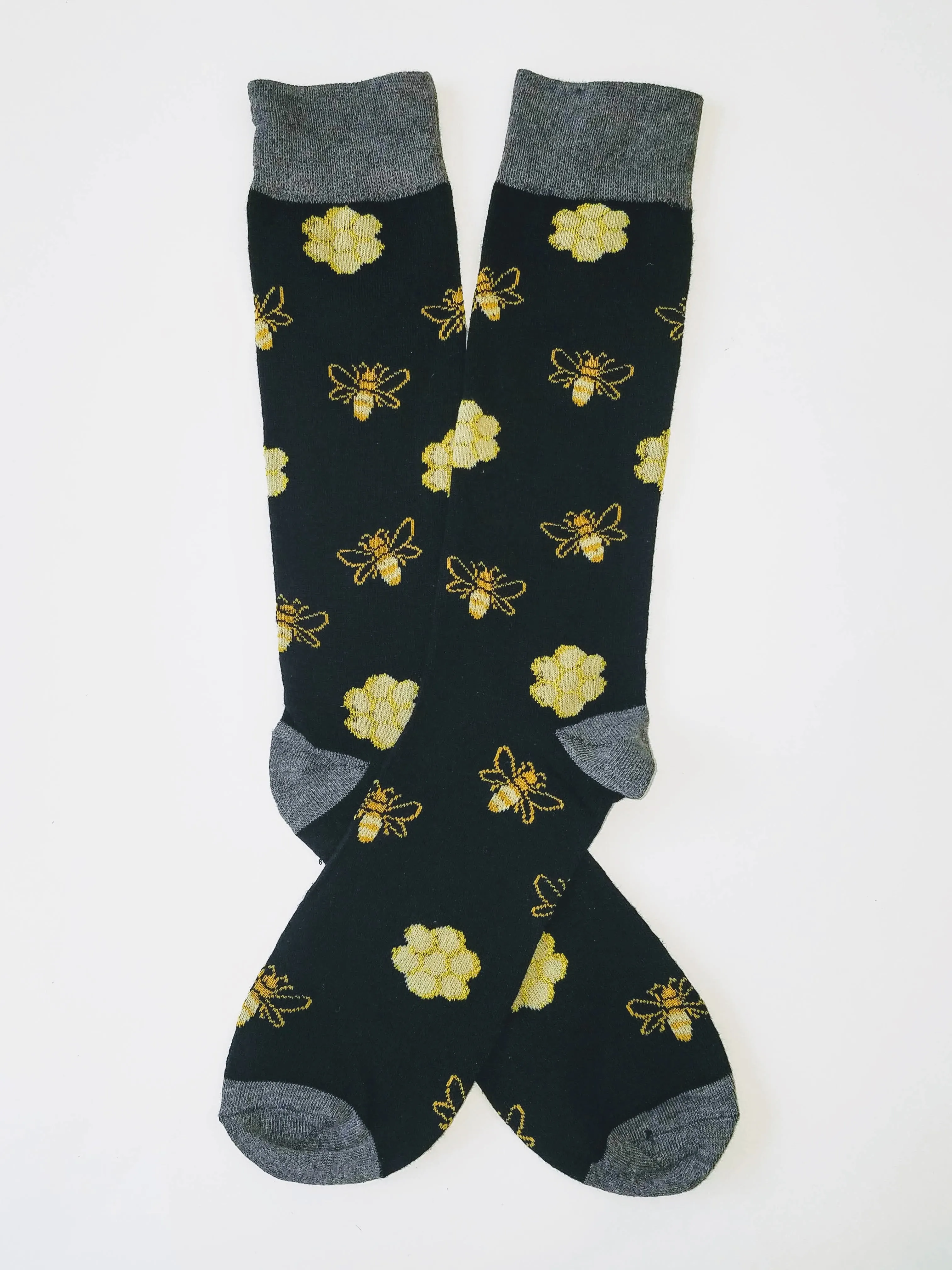 Bee Honey Comb Crew Socks