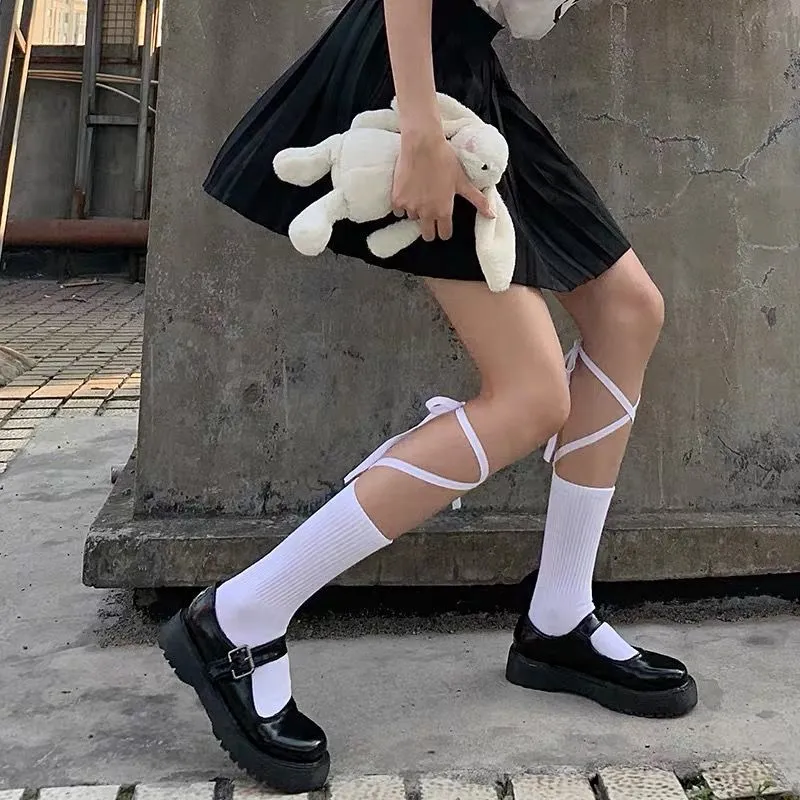 BerriesJam - 2024 Summer JK Mid-barrel  College Style Strap Socks