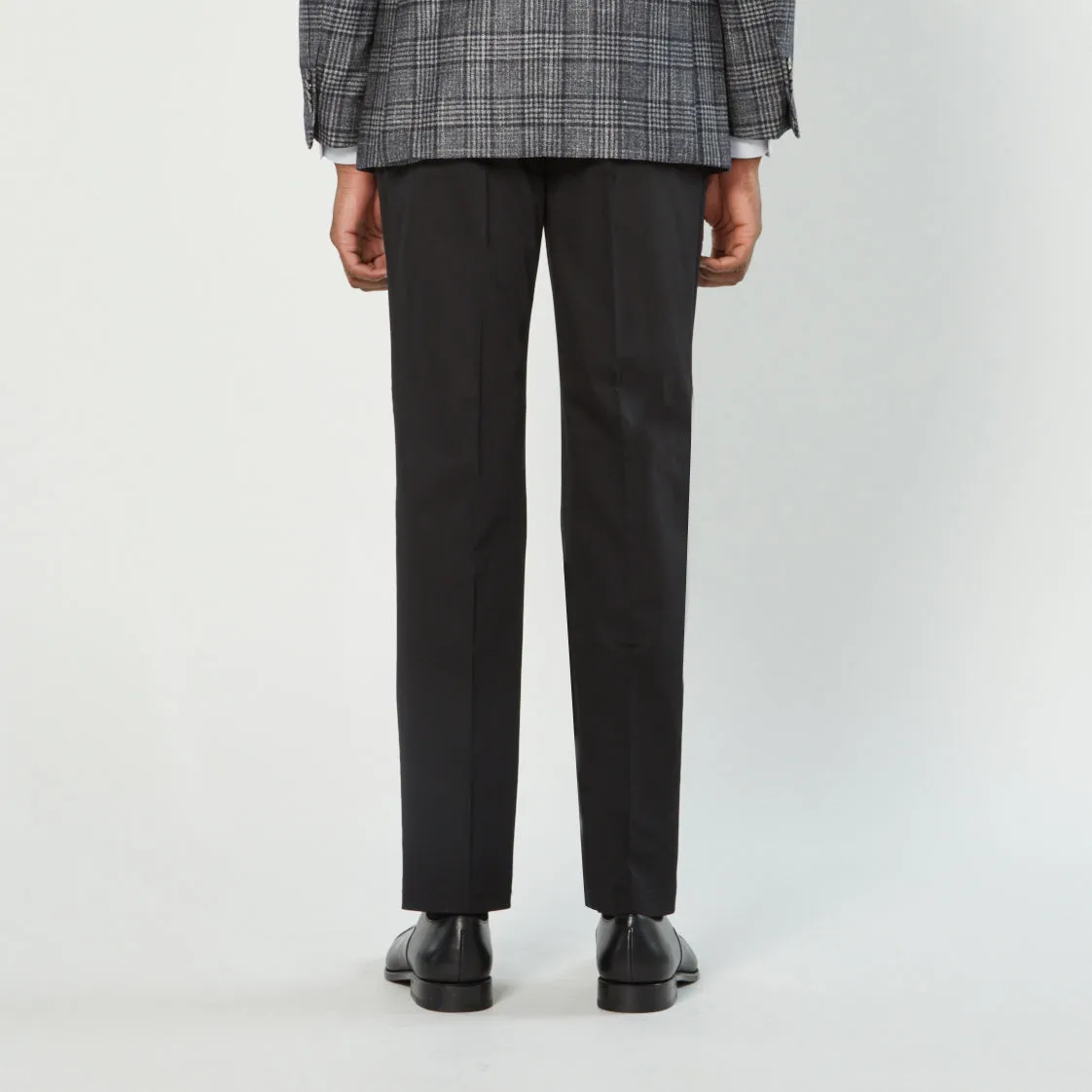 Black Cotton Dress Trouser with Side Adjusters