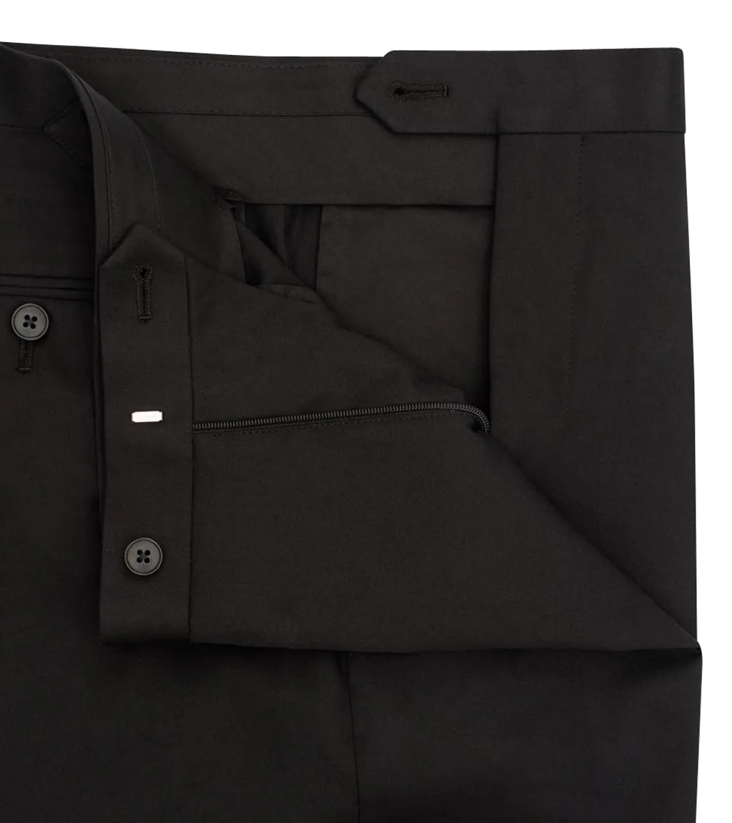 Black Cotton Dress Trouser with Side Adjusters