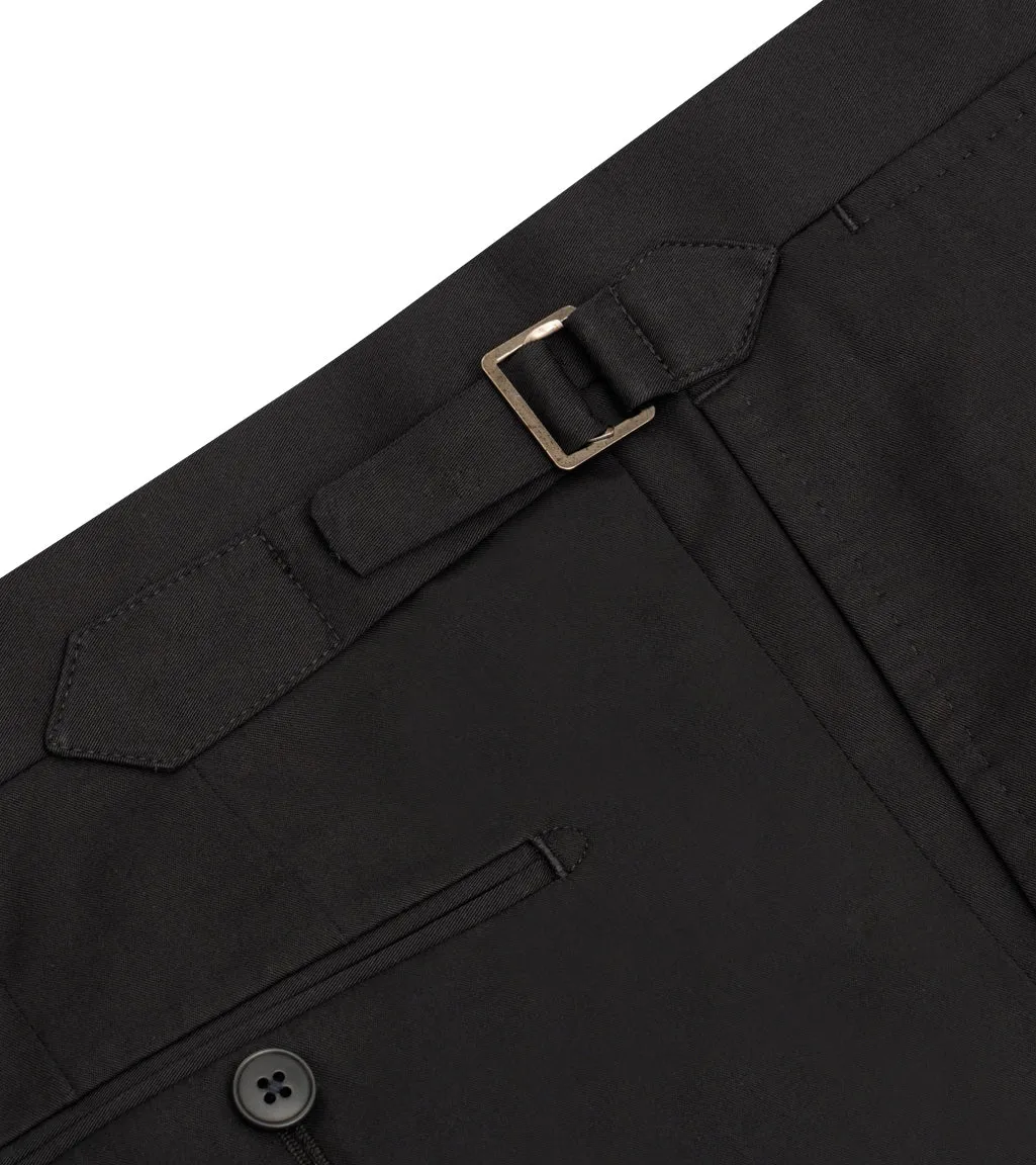 Black Cotton Dress Trouser with Side Adjusters
