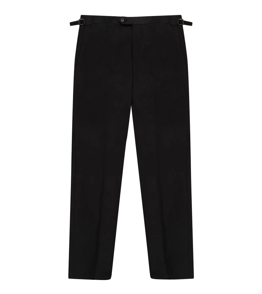 Black Cotton Dress Trouser with Side Adjusters