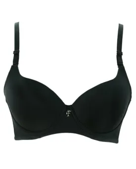 Black Pushup Flourish Bra - Single Padded Underwired Bra - FL997