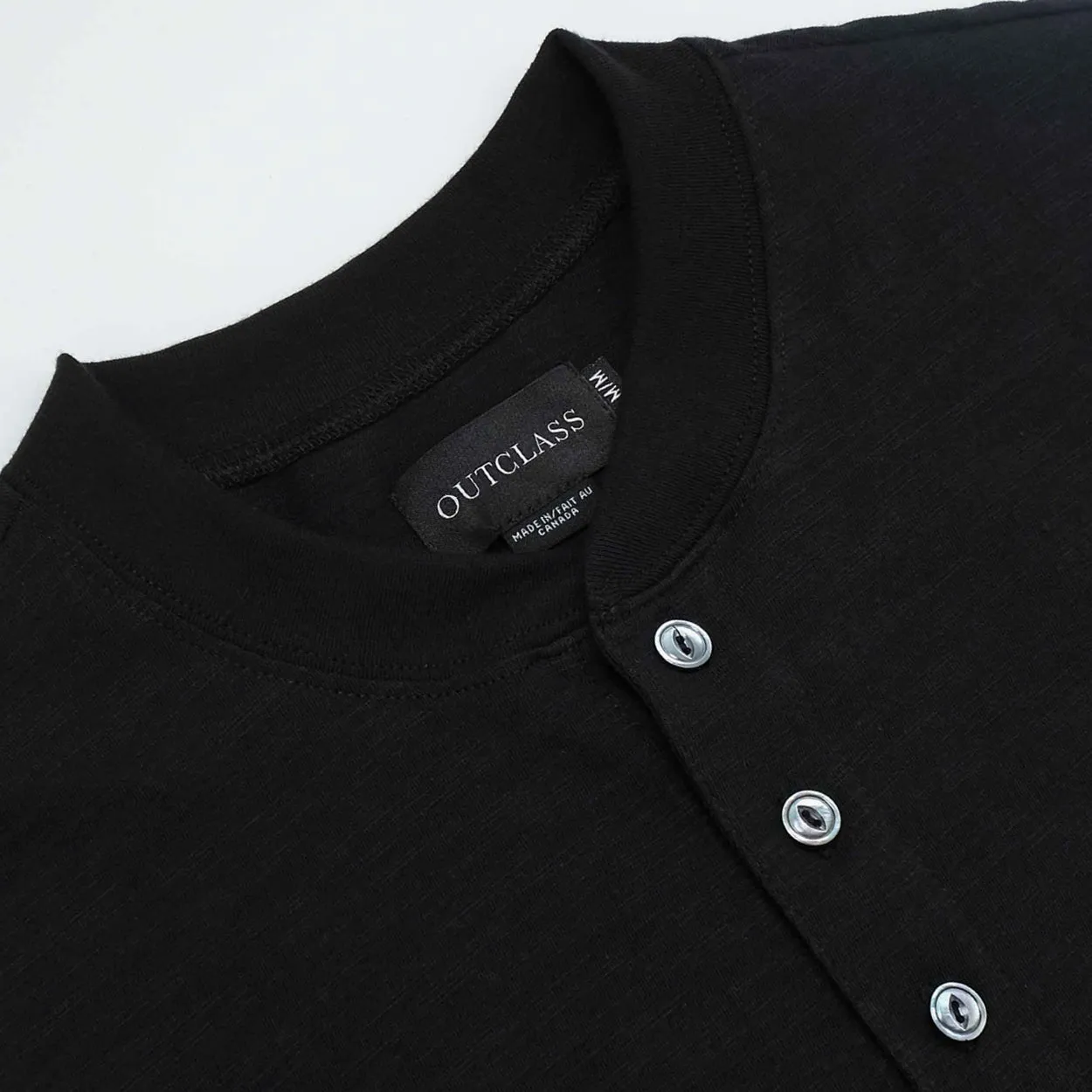 Black Slub S/S Henley
