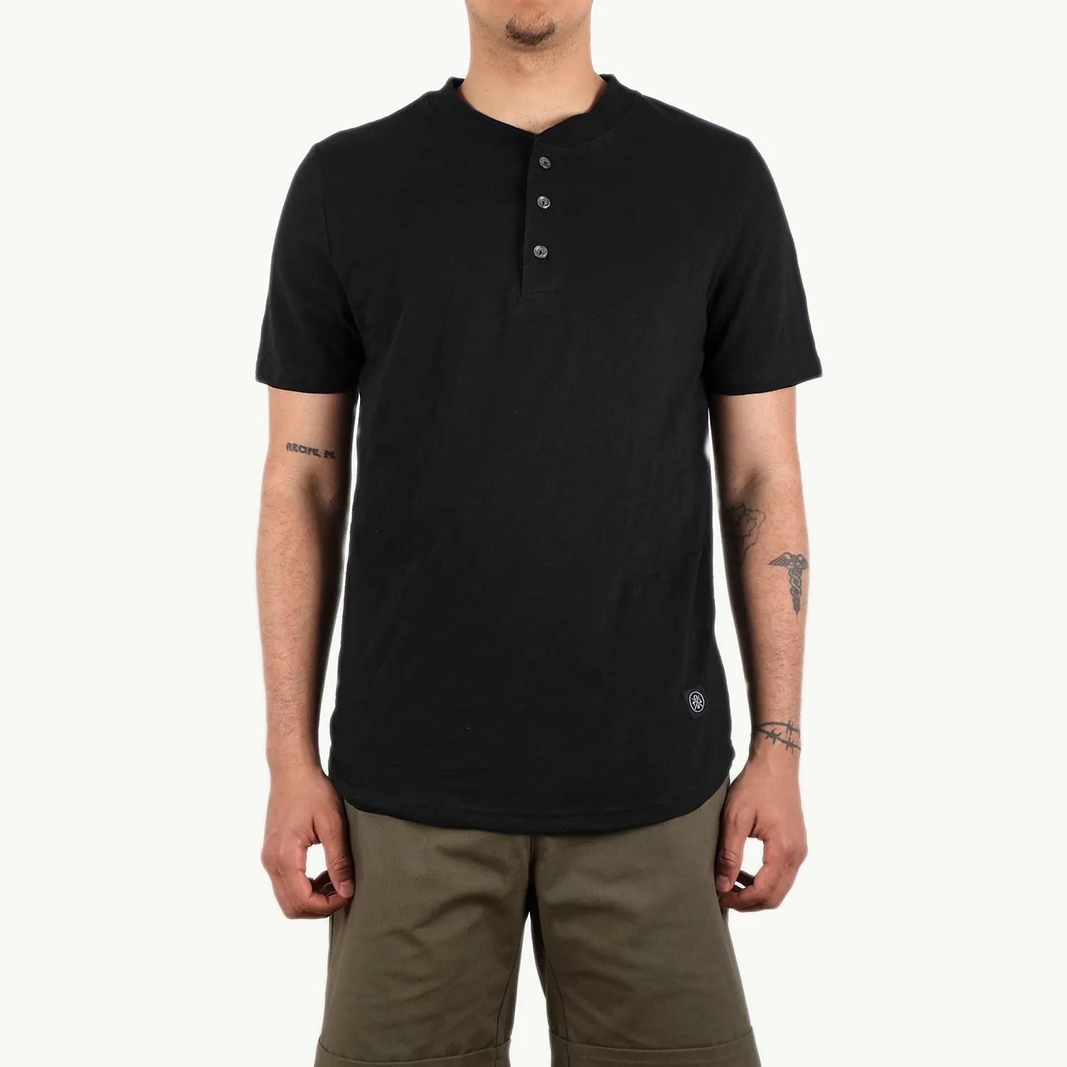 Black Slub S/S Henley