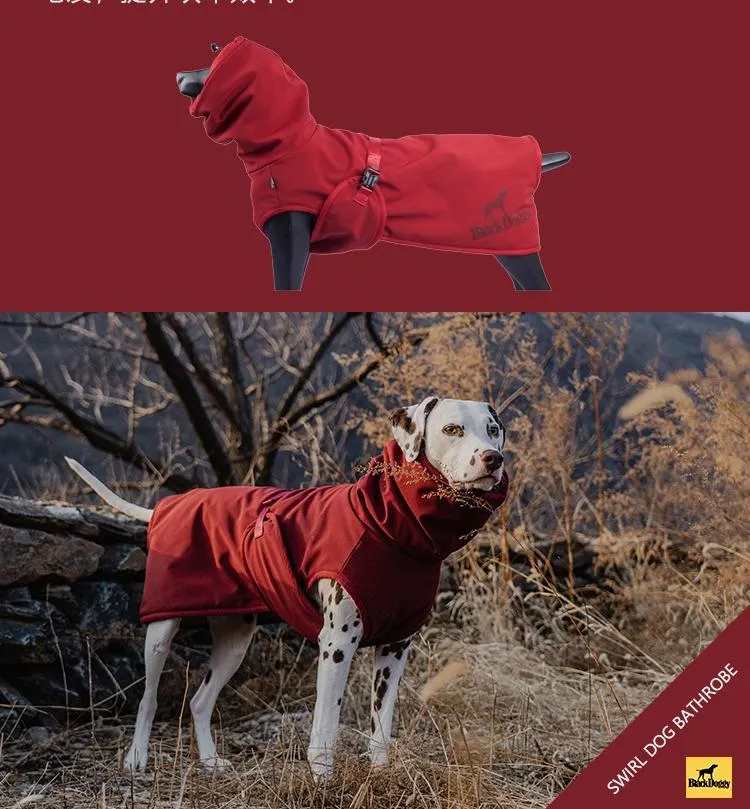 BlackDoggy Swirl Dog Bathrobe Pet Drying Coat Robe Dogs Bath Towel BD22-JK002