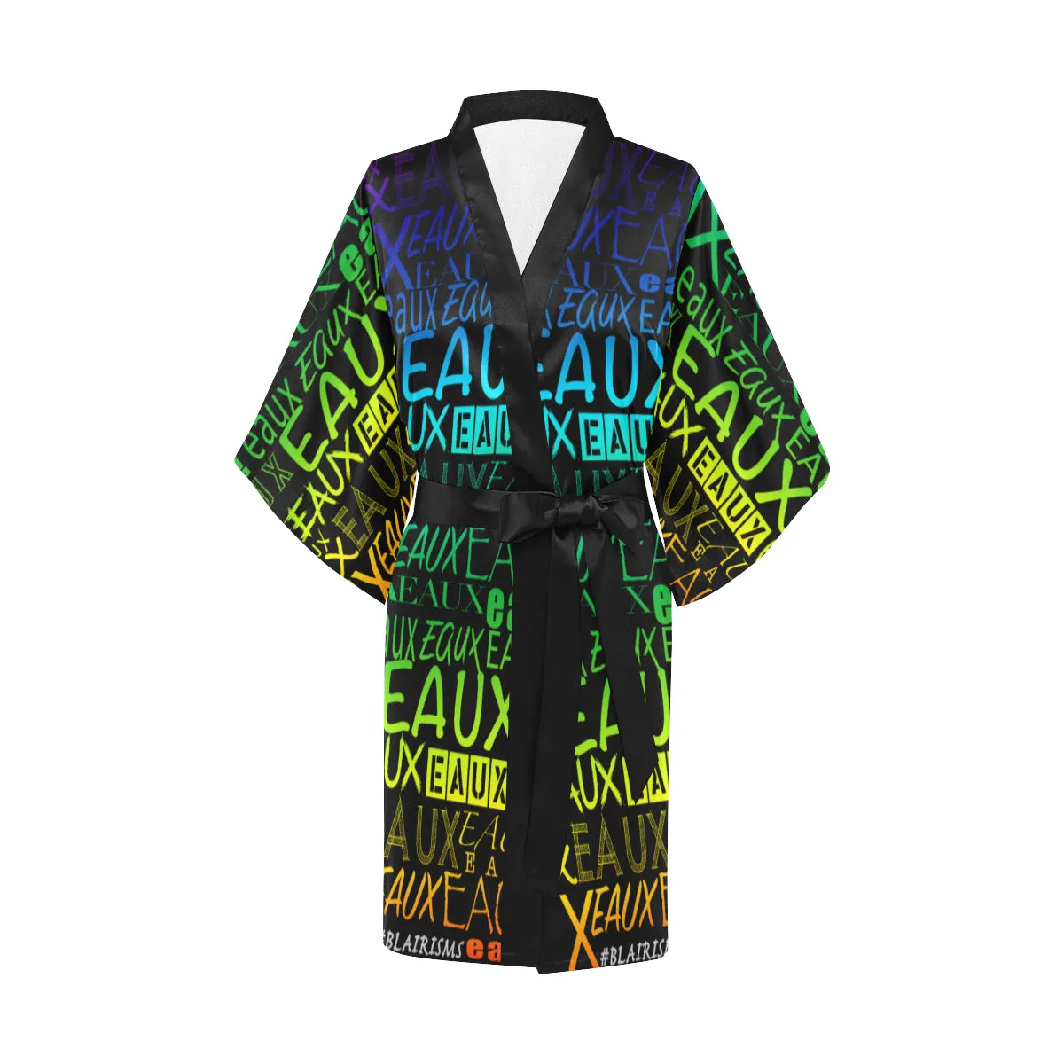 BLACK/RAINBEAUX KIMONO