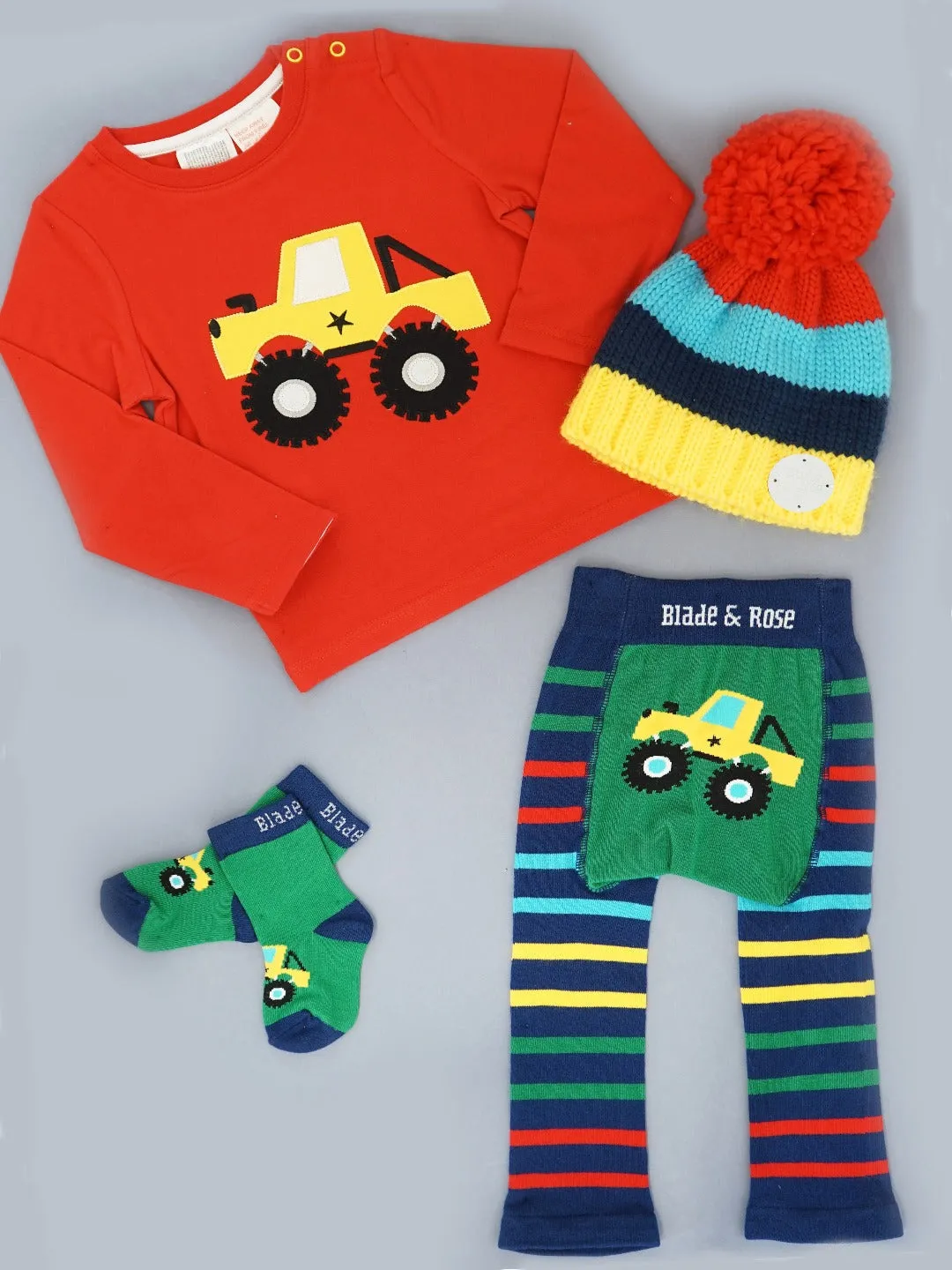 Blade and Rose Monster Truck Cotton Socks 爬山車全棉嬰兒襪