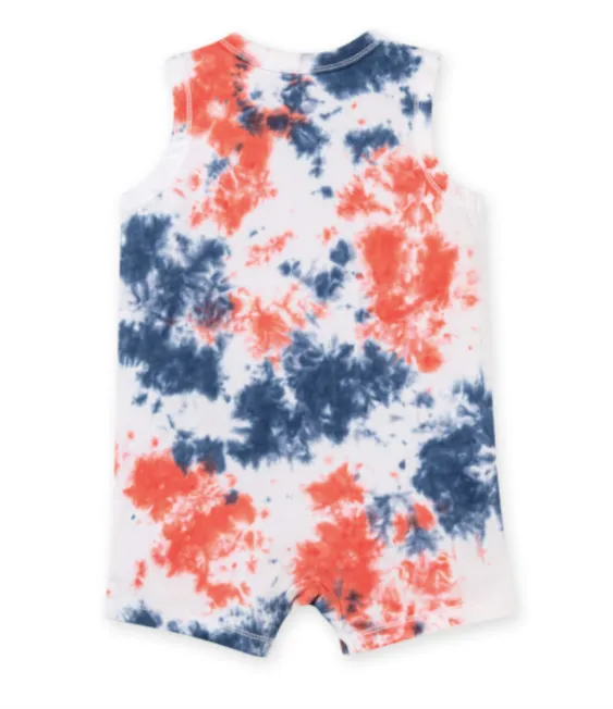 Burt's Bees - Beachy Tie Dye Romper in Red/White/Blue