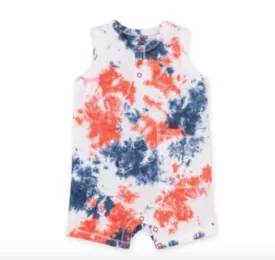 Burt's Bees - Beachy Tie Dye Romper in Red/White/Blue
