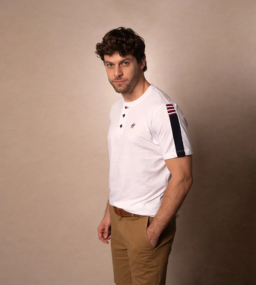 Camiseta Cuello Henley Blanco Ref. 147011223