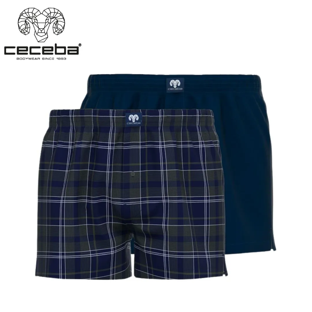 Cecebba Ontario Woven Boxer Shorts Navy
