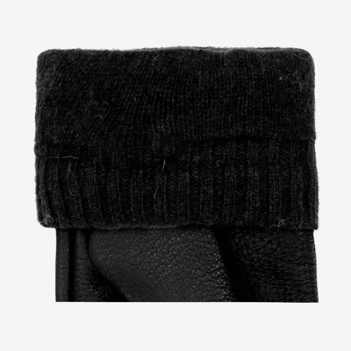 Columbus (black) – luxurious deerskin (American deerskin) leather gloves with warm wool lining