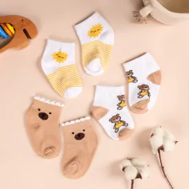 Cuddly Bear Flat Socks (Pack of 3)