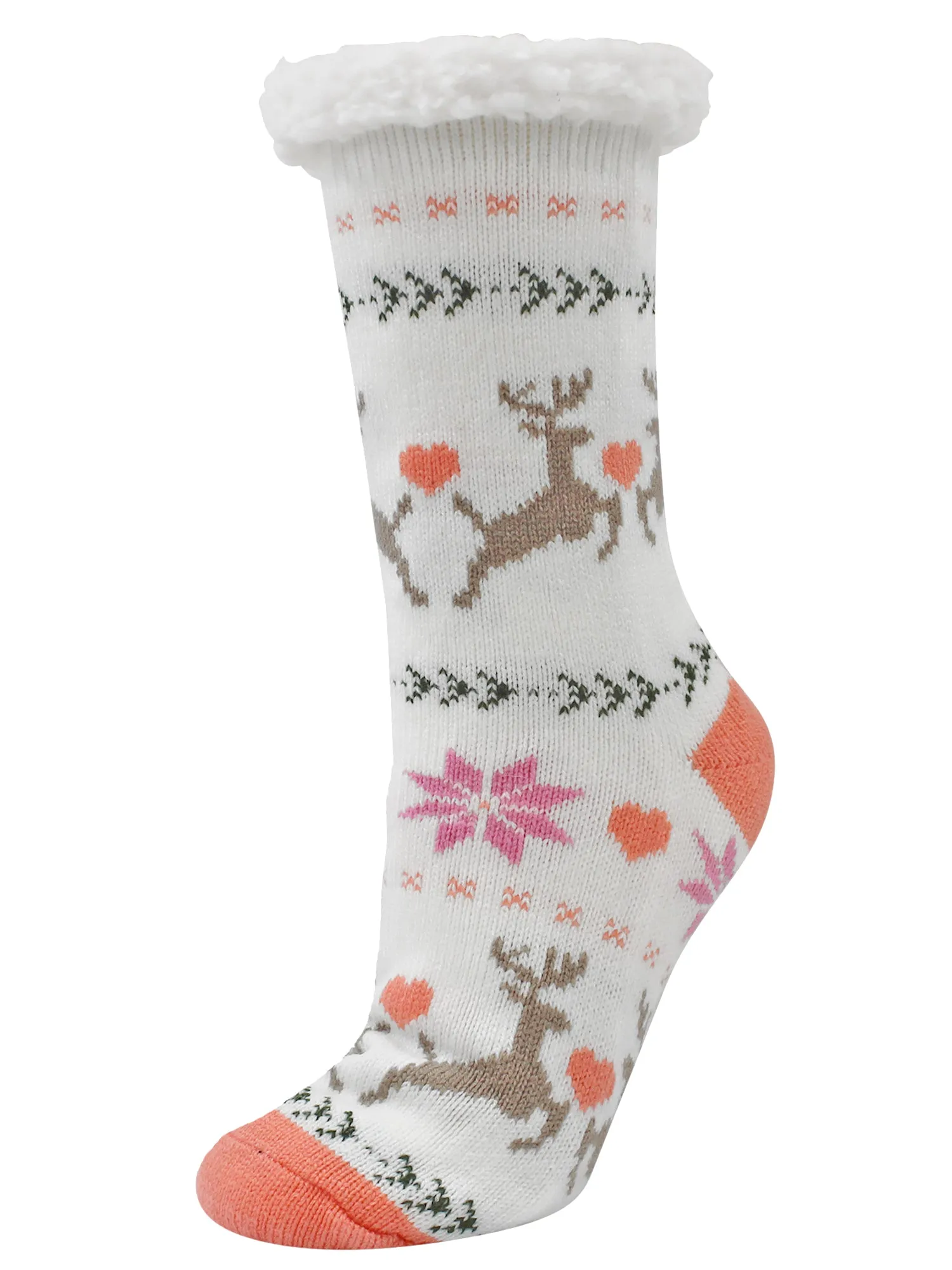Deer & Moose Thermal Non-Skid 2-Pack Winter Holiday Slipper Socks