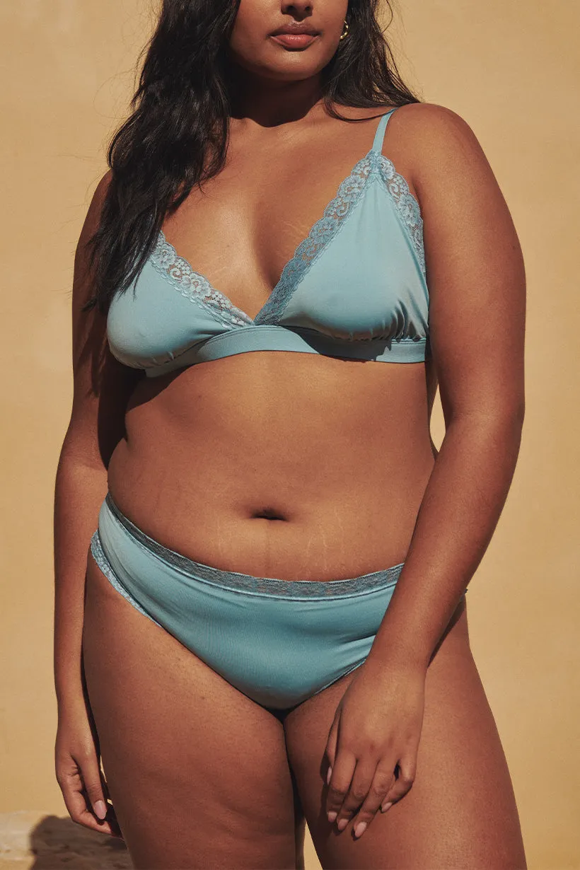 Dove Lace Bloomers - Dusty Blue