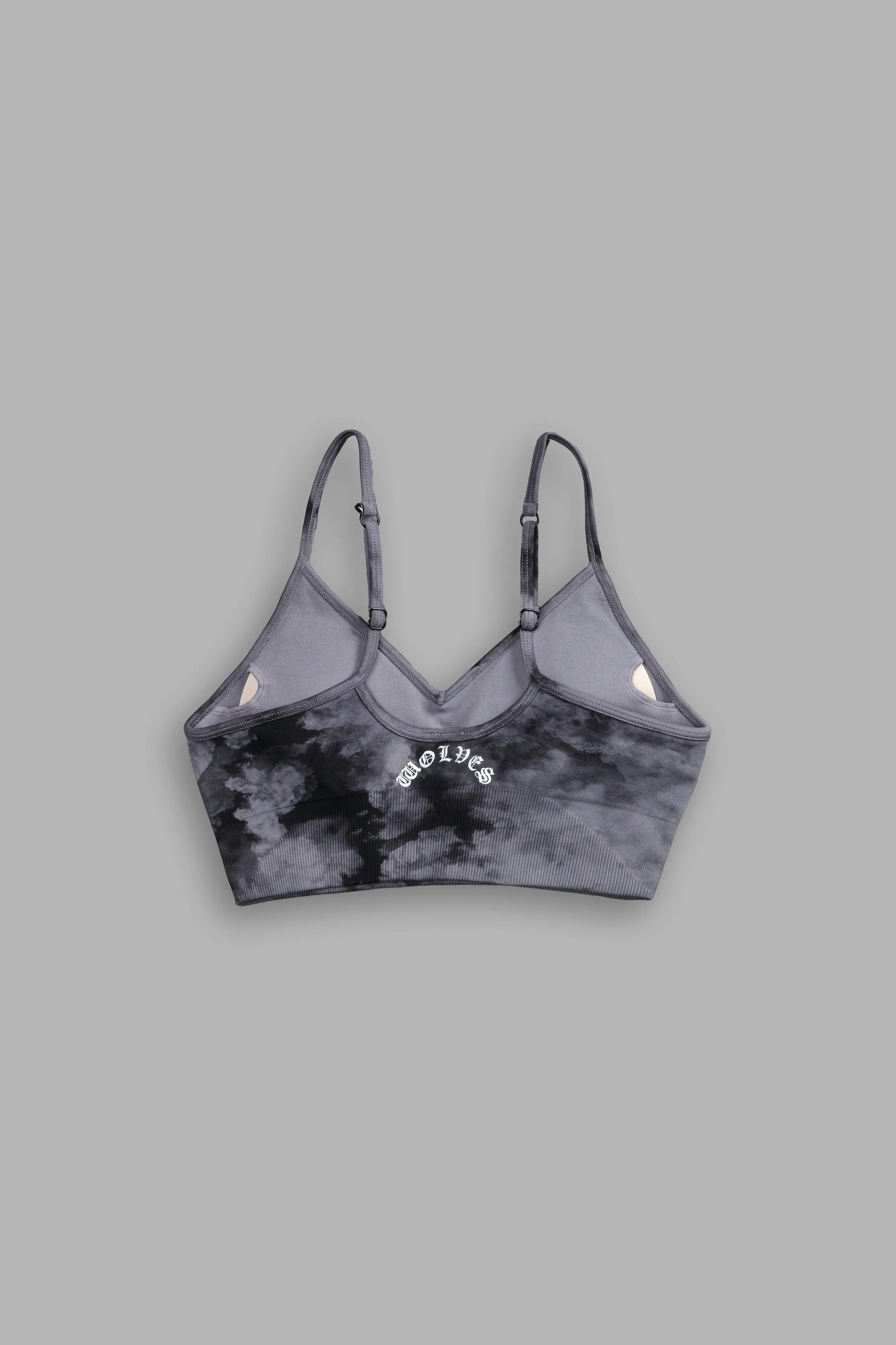Dual Wolf Chopper "Everson Seamless" Sports Bra in Black Ghost Clouds