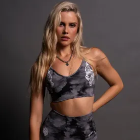 Dual Wolf Chopper "Everson Seamless" Sports Bra in Black Ghost Clouds