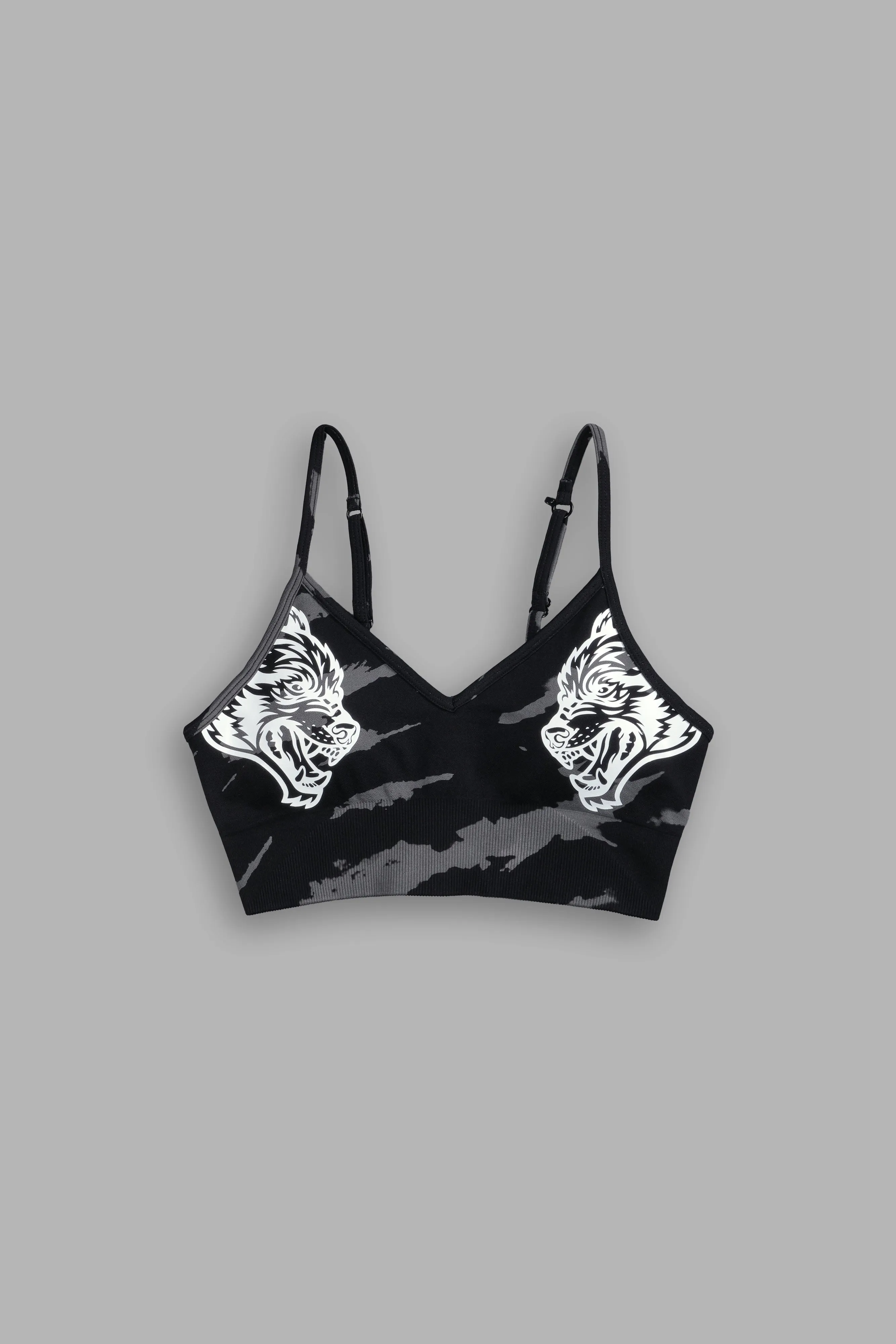 Dual Wolf "Everson Seamless" Sports Bra in Black Native Camo