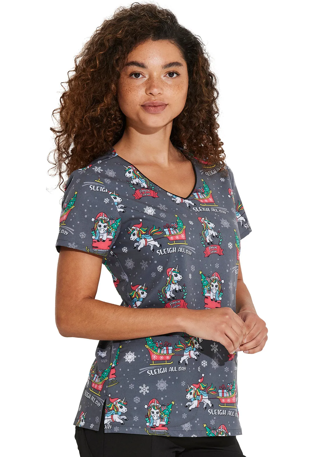 EDS Signature - Women's V-Neck Print Top