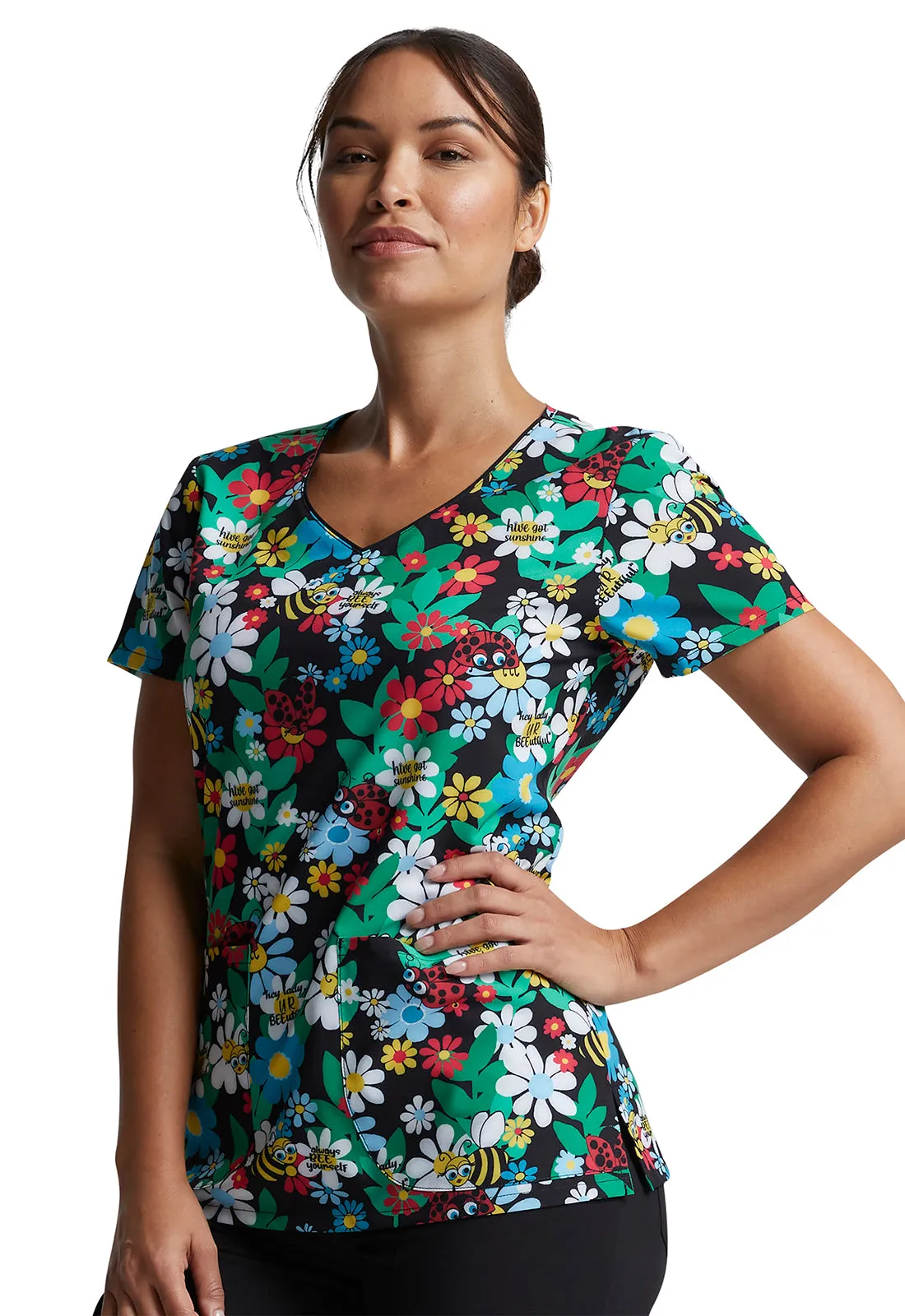 EDS Signature - Women's V-Neck Print Top