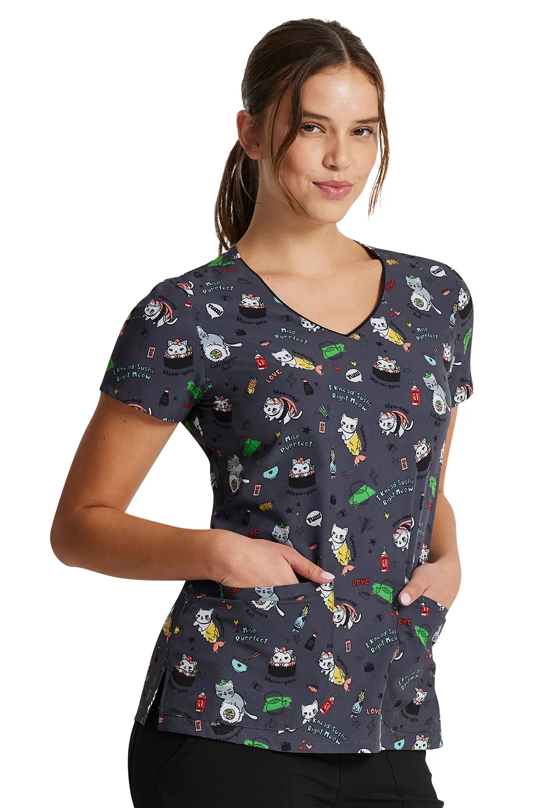 EDS Signature - Women's V-Neck Print Top