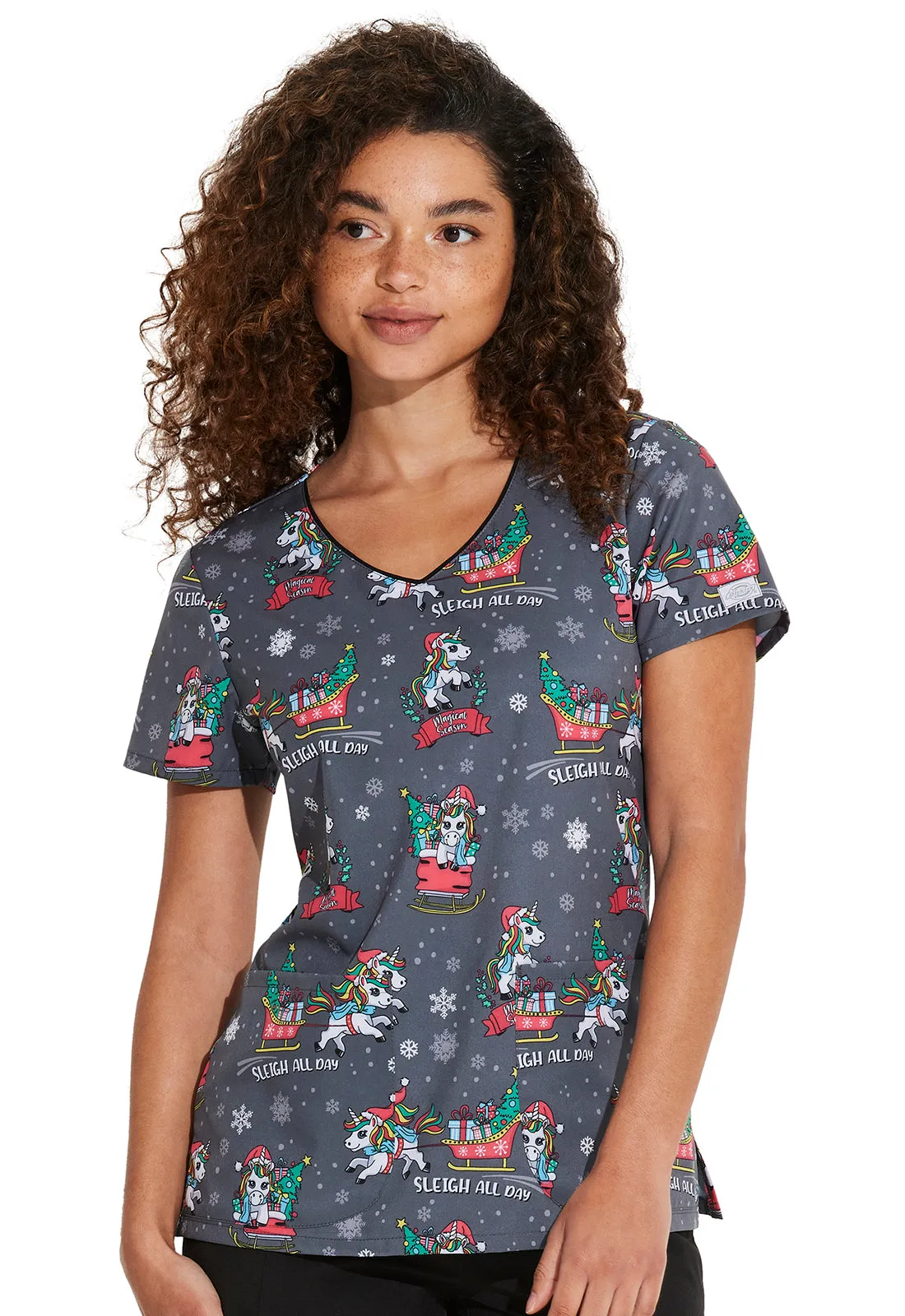 EDS Signature - Women's V-Neck Print Top