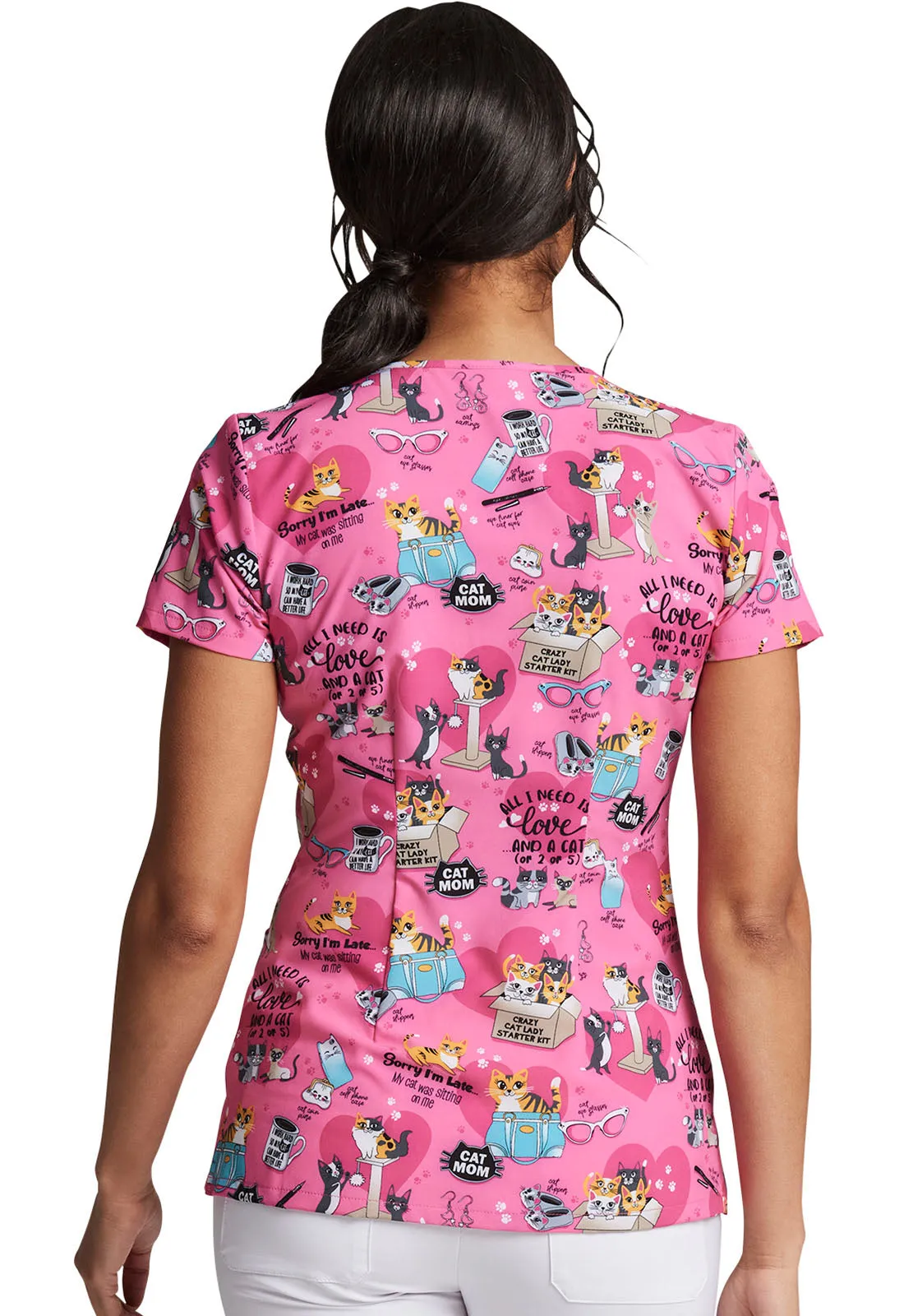 EDS Signature - Women's V-Neck Print Top