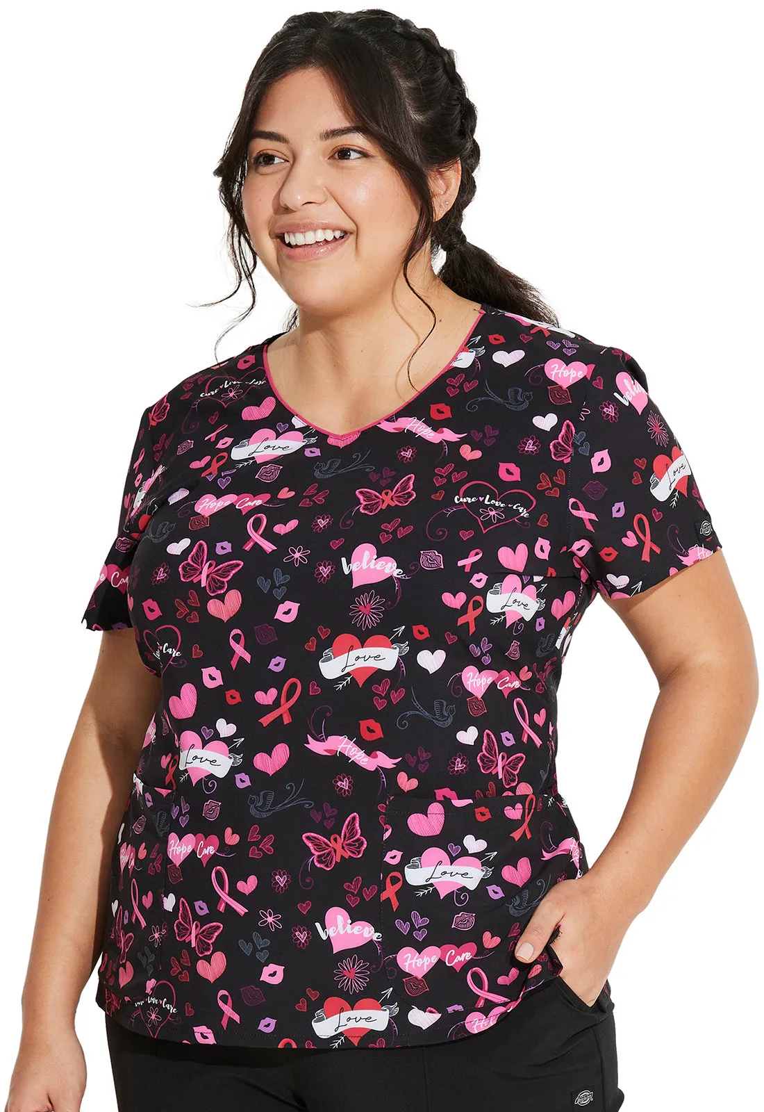 EDS Signature - Women's V-Neck Print Top