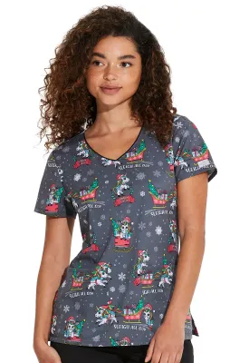 EDS Signature - Women's V-Neck Print Top