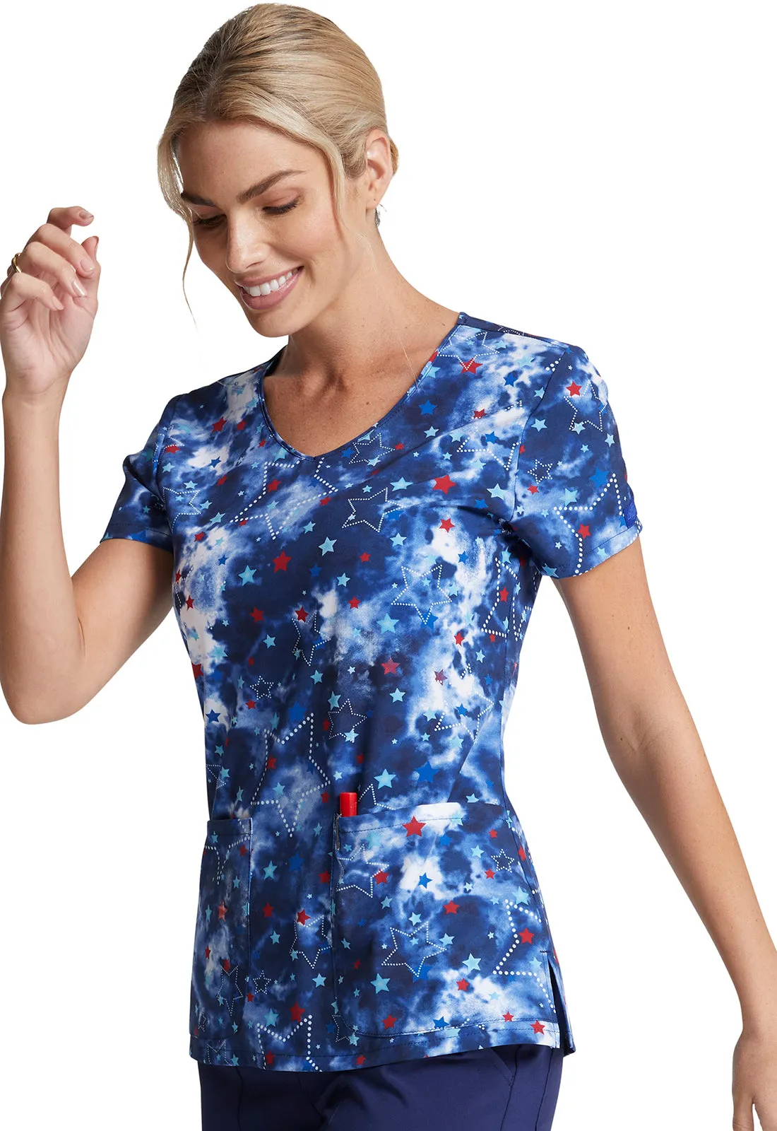 EDS Signature - Women's V-Neck Print Top