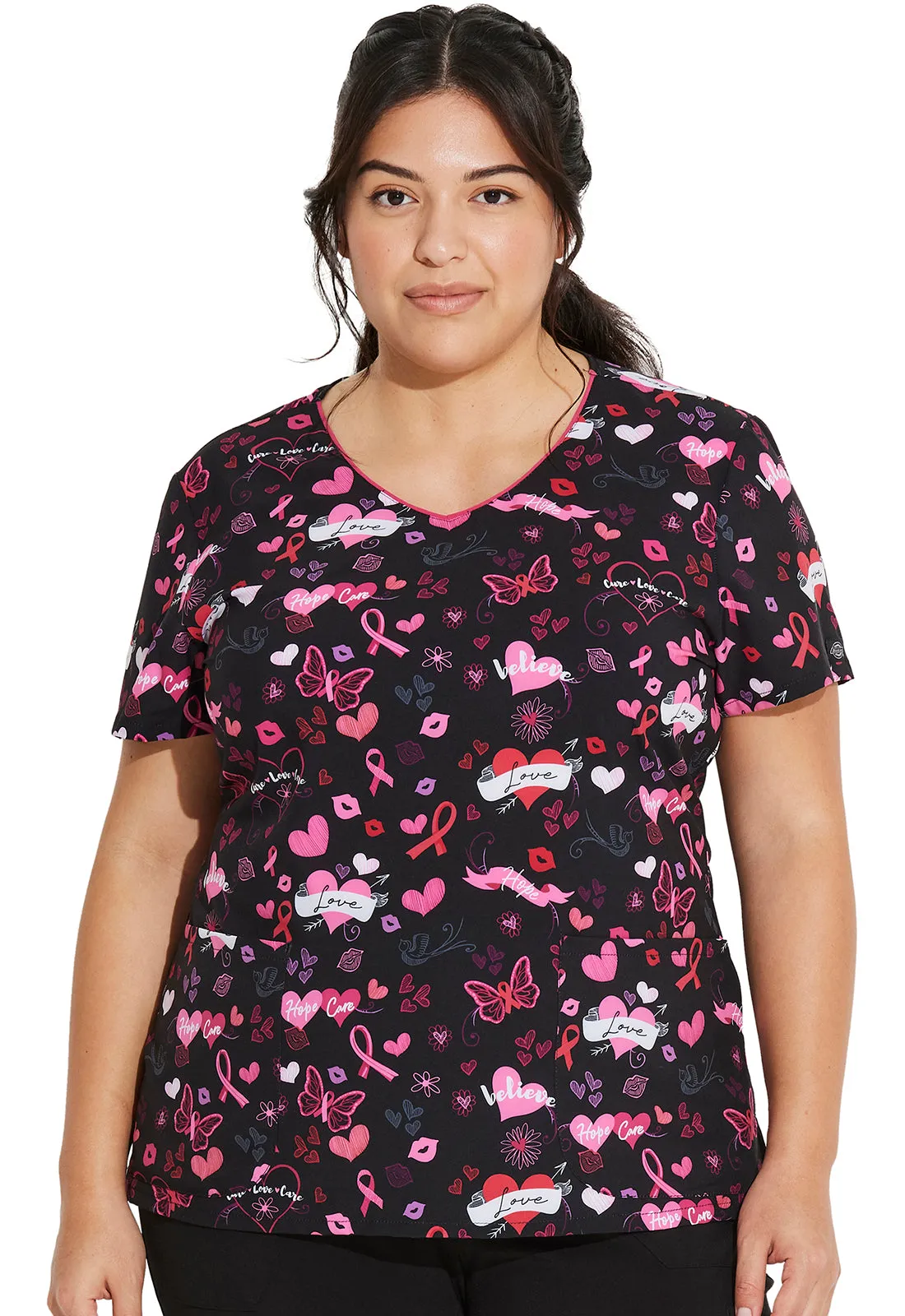 EDS Signature - Women's V-Neck Print Top