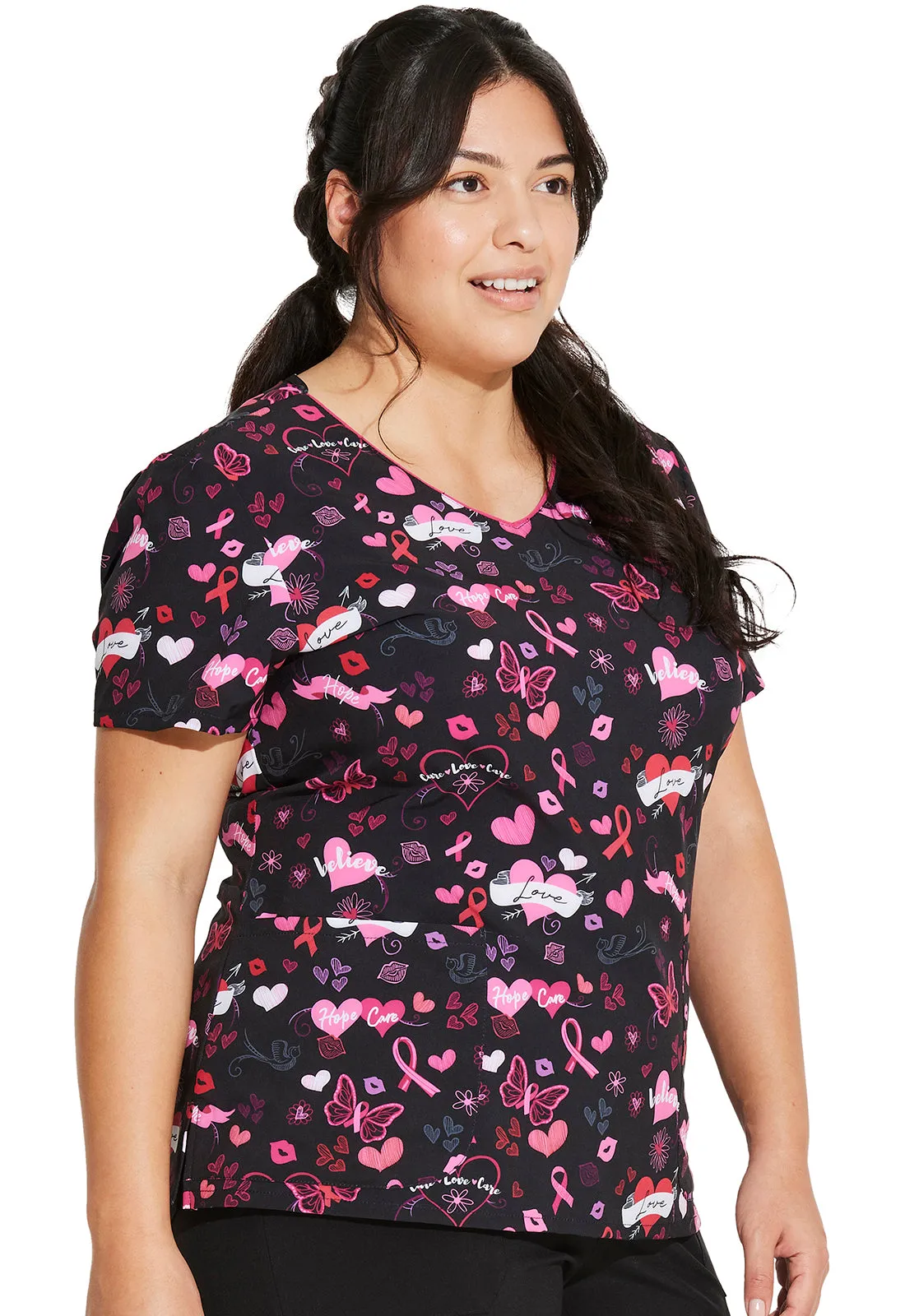 EDS Signature - Women's V-Neck Print Top