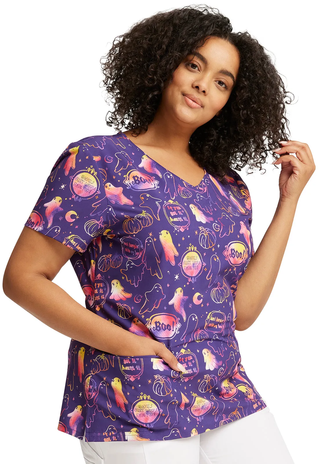 EDS Signature - Women's V-Neck Print Top