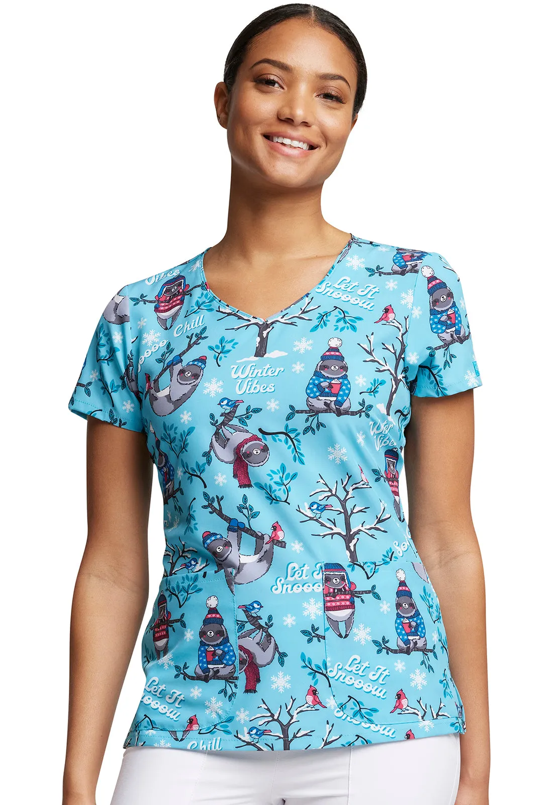 EDS Signature - Women's V-Neck Print Top