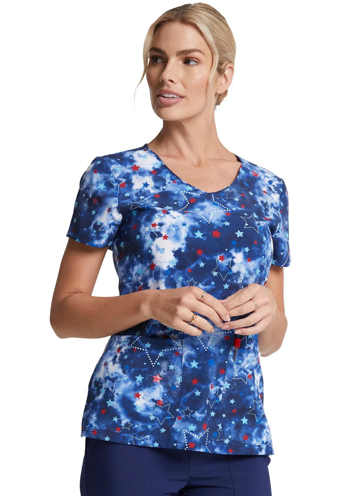EDS Signature - Women's V-Neck Print Top
