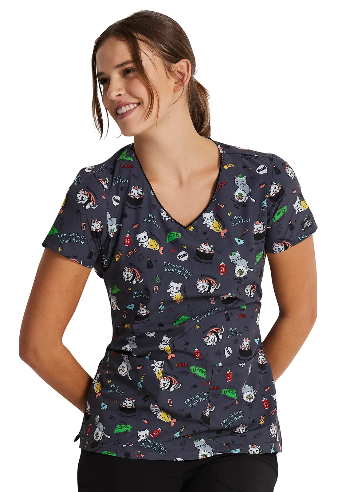 EDS Signature - Women's V-Neck Print Top