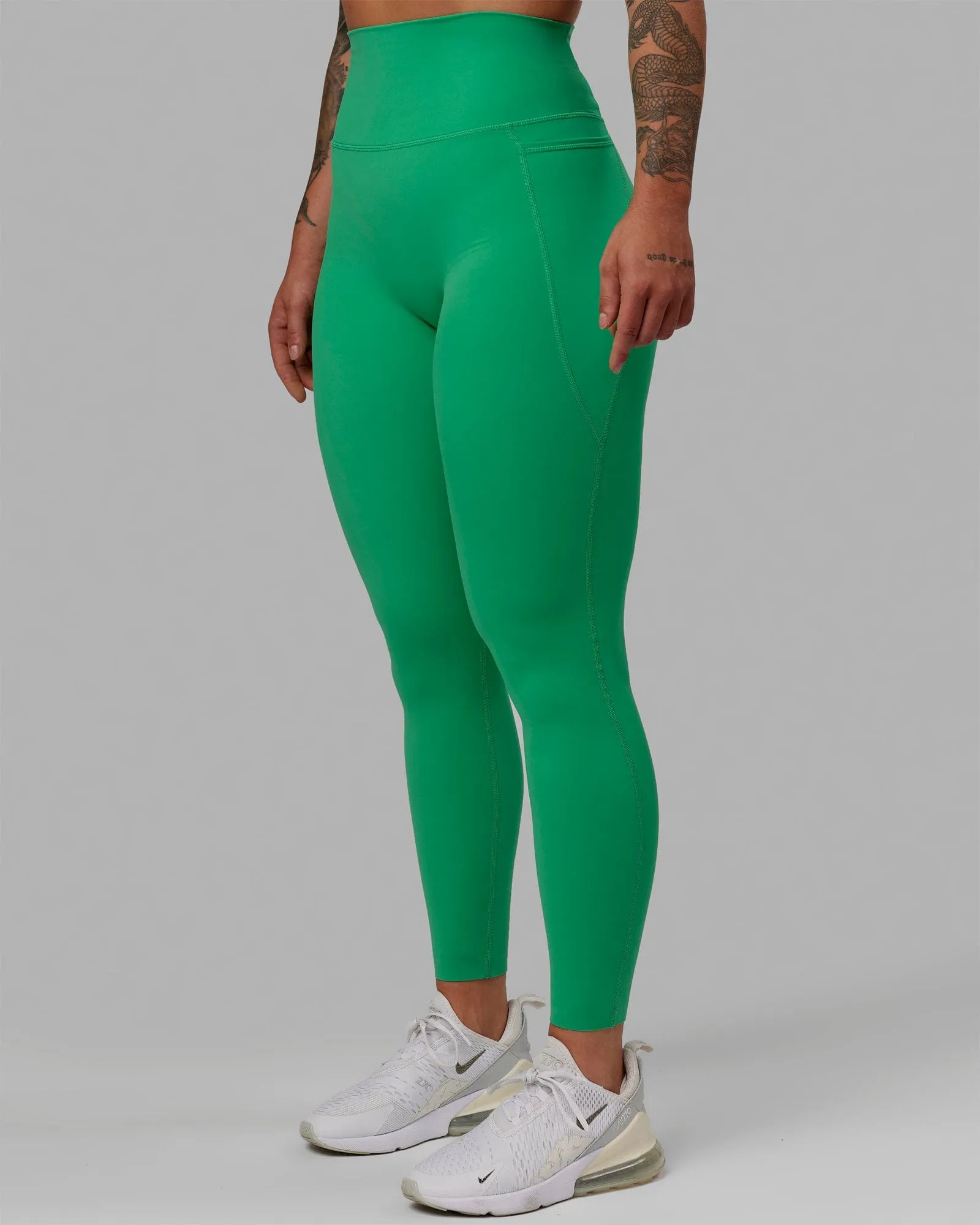 Elixir Full Length Leggings With Pockets - Holly Green