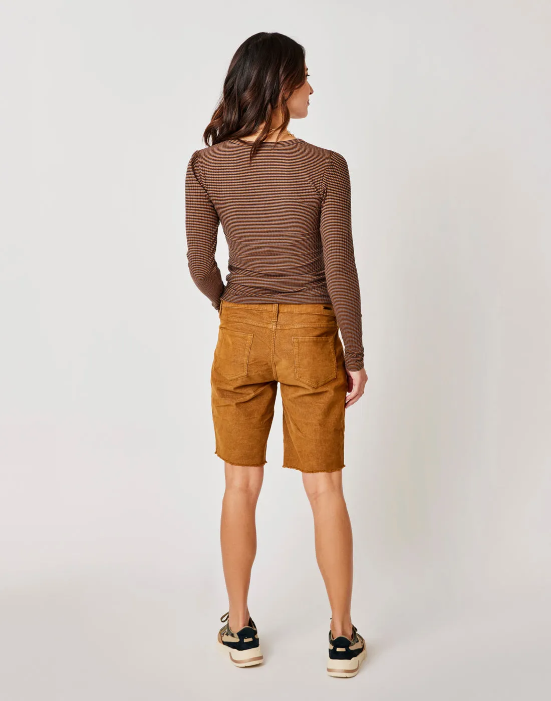Emma Top: Cocoa Mini Stripe - FINAL SALE